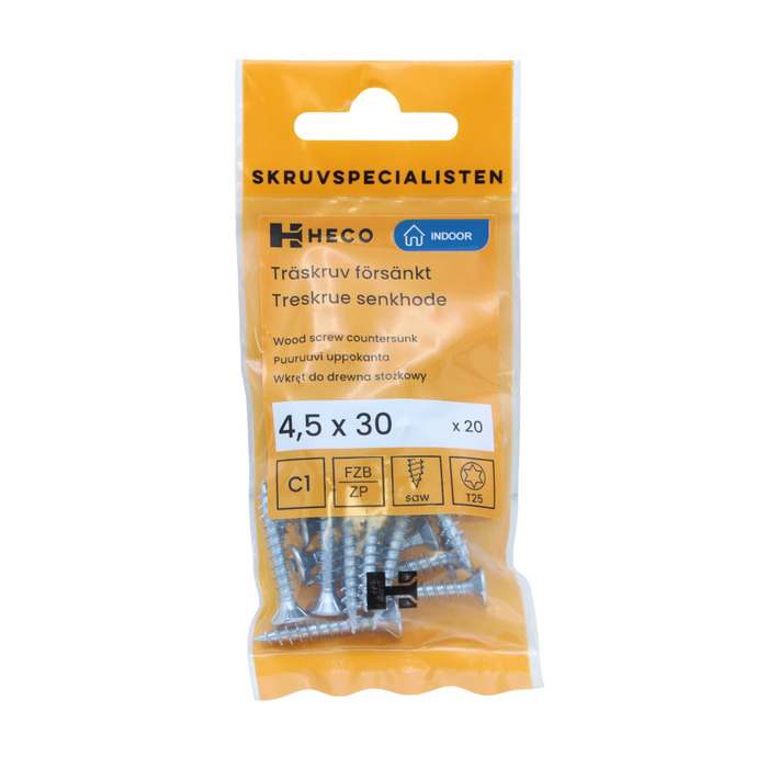 Träskruv TFT 4,5 x 30 mm 20-pack Heco